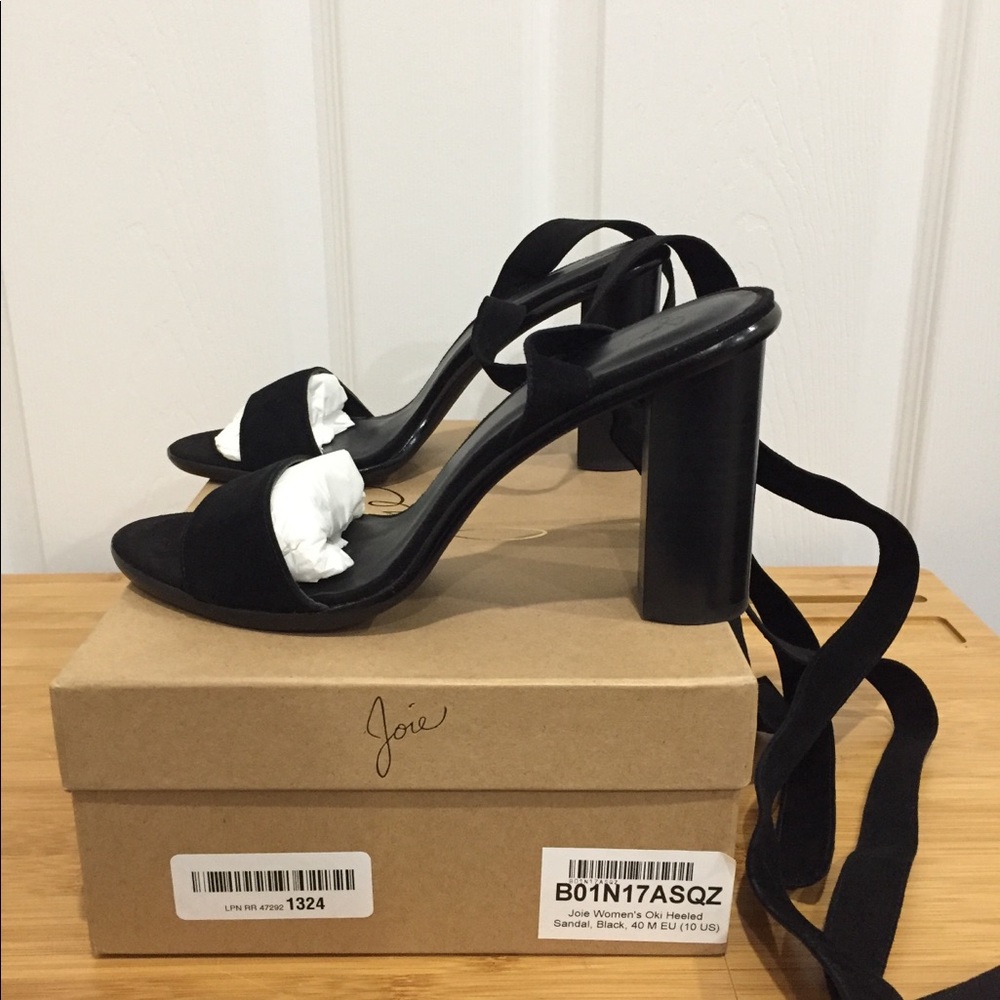 NIB JOIE Black Oki Suede Sandals sz 40 - Picture 2 of 5